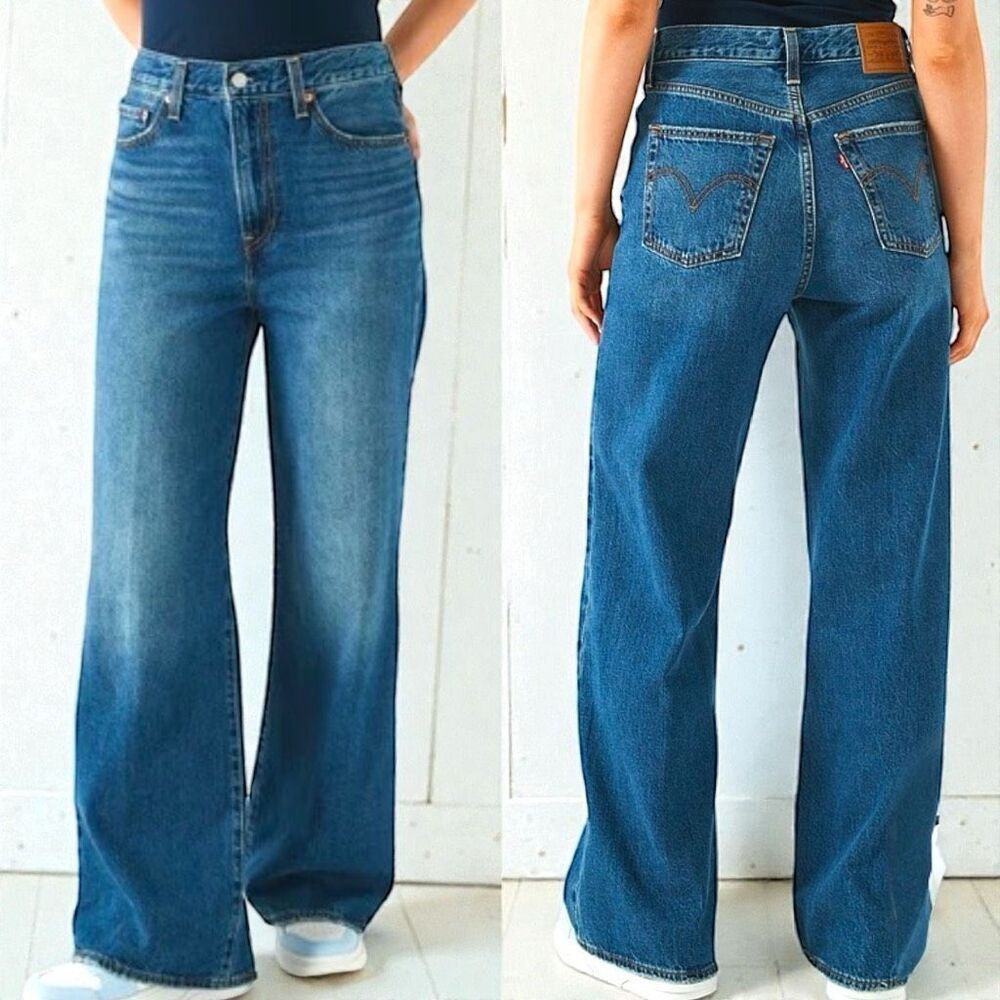 Levi’s Ribcage Ultra High Rise Flare Jeans Vintage Wash Size 32 NWOT - Picture 6 of 13